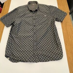 Vans Men's Black and Gray Checkered Shirt